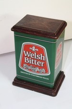 VINTAGE WELSH BITTER LIGHT-UP PLASTIC AND WOOD BAR BEER SIGN.MANCAVE BREWERIANA