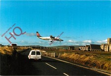Postcard__MANX AIRLINES SHORTS SD.360 G-ISLE @ IOM, WITH AIRPORT POLICE VAN