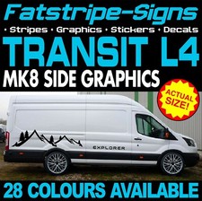 to fit FORD TRANSIT MK8 L4 EXLWB GRAPHICS STICKERS STRIPES CAMPER VAN MOTORHOME 