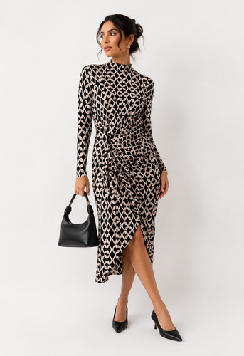 Quiz black beige geometric - &,