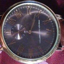 French connection mens  wrist watch with leather strap Fully Working