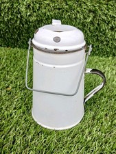 Vintage White Enamel Billy Can