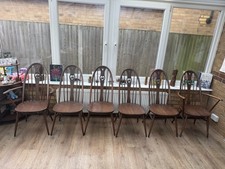 Set Of Six Ercol Windsor Swan