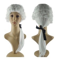 White Judge Wig Barristers Wig Powdered Wig Halloween Party Wigs Cosplay Props