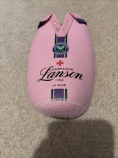 LANSON WIMBLEDON CHAMPAGNE BOTTLE COOLER COVER ZIP JACKET ROSE LABEL BRUT PINK