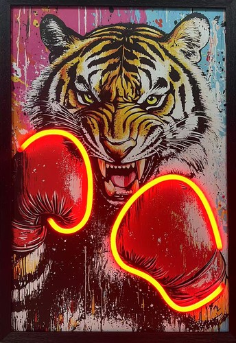 Raging tiger boxing neon led - raging,