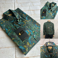 Gabicci Vintage Casual Shirt, "Lachlan", 3XL, Peacock Design , BNWT