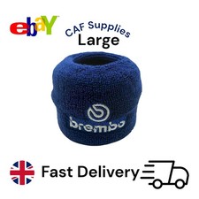 Brembo Large Front Brake Reservoir Sock Cover x 1, Blue With White Logo