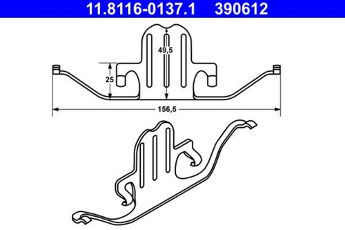Brake caliper spring - ate, fits