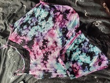 TORRID 1 2 18/20 Pyjamas PJs Strappy Sleeve Shorts Summer Tie Dye Sleeveless