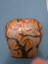 Vintage Enamel On Brass Vase 2