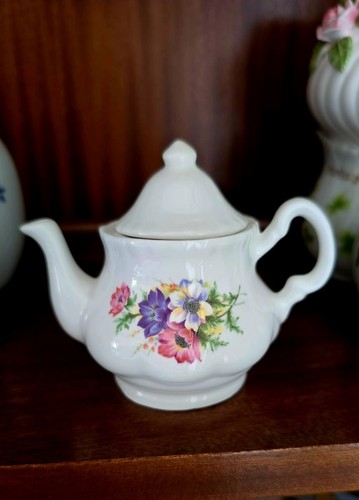 Decorative teapot with flowers - teapot,
