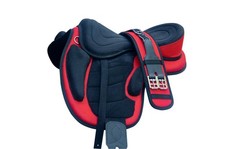 Comfortable Synthetic Freemax Treeless Horse Red Saddle Lightweight Flexible Fit