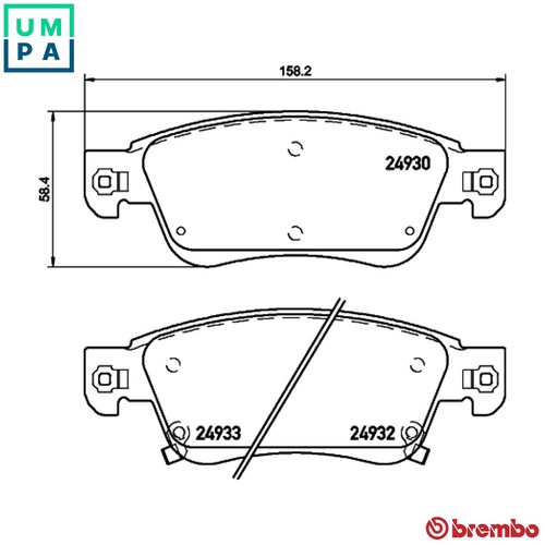 Brake pad set disc - disc, p