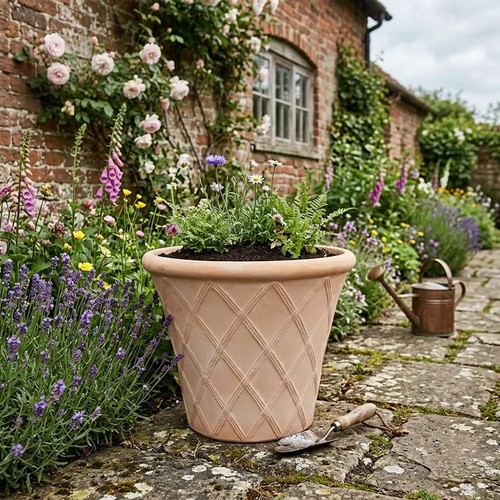 Rustic terracotta lattice - rustic,