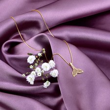 Mermaid Tail 14k Solid Yellow Gold charm for Chain for Girls, Teens Women