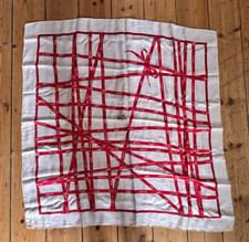 AUthentic Hermes Scarf Carre 90cm square Ribbon White Silk