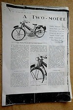 PHOTOCOPIES OF ARTICLES ON 1946 JAMES FLYING FLEA, AUTOBYKE, RUDGE & NEW HUDSON