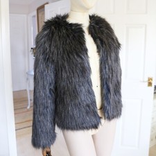 Faux fur navy & grey jacket