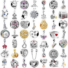 S925 Silver Charm Bead Pendant Dangle For Bracelet Snake Chain Bangle Gift