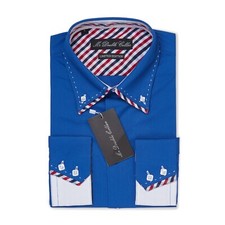 Luxury Mens Casual Double Collar Smart Fit Formal Shirt Italian Design M - 3XL