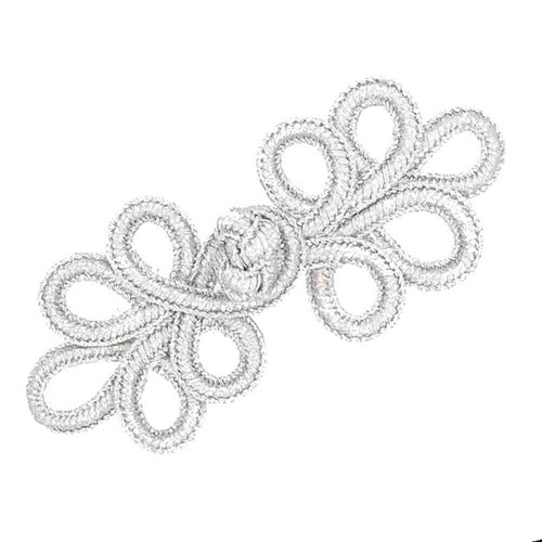 Silver lurex frog - frog, fasteners