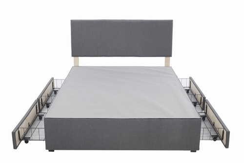 4ft6 double grey fabric - double,