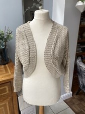 BHS Petite Beige Knitted Bolero UK 20 Petite