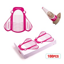 100 Nail Art Form Stickers Self adhesive Extension UV Builder Tips Gel Forms UK