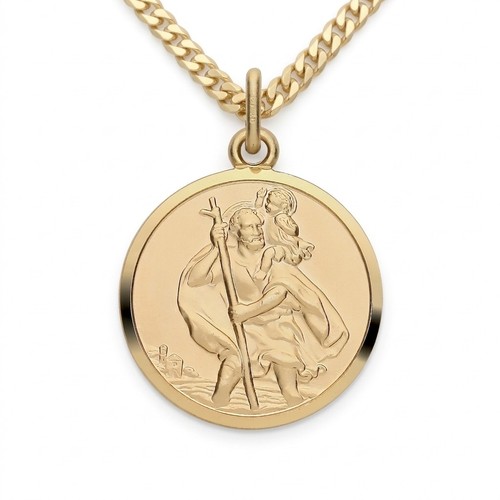 Large gold christopher - large, st