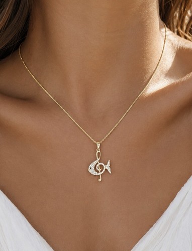 14k gold plated treble - gold, clef