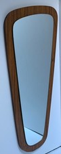 VINTAGE 1960S TEAK MIRROR MID CENTURY RETRO AOBLONG ASYMMETRICAL DANISH STYLE