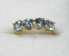 18ct Gold Beautiful Blue Amethyst Four Stone Ladies Ring Size M - 22904