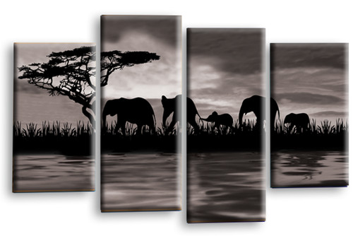 Elephant wall art cream living - wall,