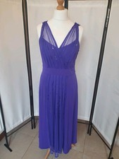 Stunning Deep Purple "DAVID EMANUEL" Long Cocktail Dress With Sequins SZ 16 BNWT