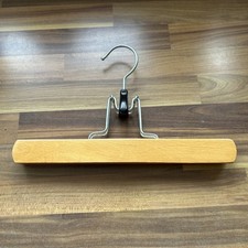 Wooden Clamp Coat Hangers with Felt Grip. For trousers, skirts, leggings