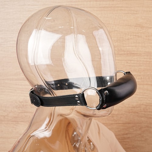 Soft leather open mouth gag - soft,