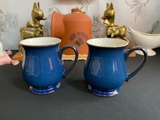 TWO Denby Imperial Blue,  Craftsman mugs
