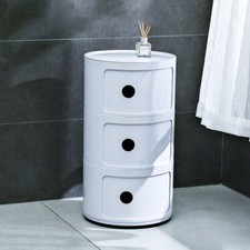 White 3 Tiers Round Storage
