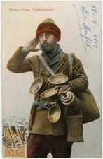 TURKEY 1910 PPC WATER PORTER BECHIKTACHE POSTMARK + MESSAGE SIGNED D.MUFID