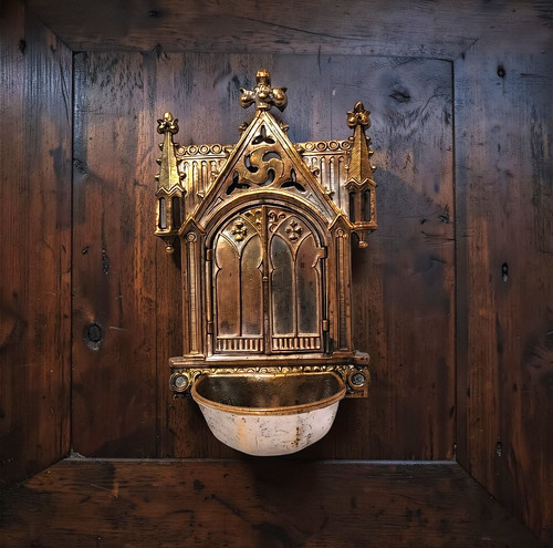 Antique brass wall oratory - antique,