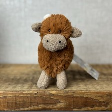Jellycat Farm Friends Highland Cow - Miniature Highland Cow Soft Toy Beanie 5”
