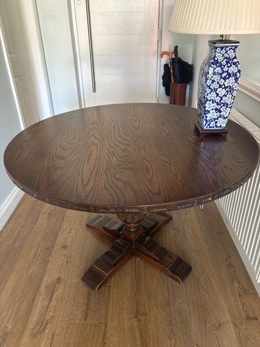 Circular solid table in - solid, table.