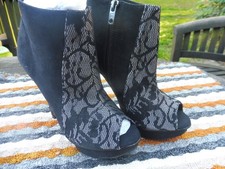 Next black lace and faux suede