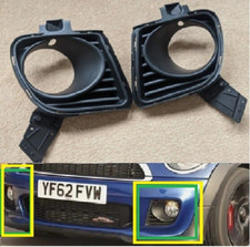 R56 MINI Cooper JCW Front Bumper Fog Light Grille Set 511127283347 511127283348