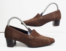 Rohde Comfort Line Brown Mushroom Suede Slip On Heels Shoes UK 4 Boho Hippie