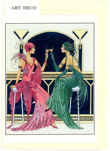 Art deco 1920 style greeting - deco, 1920's