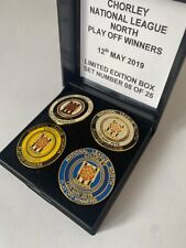 CHORLEY Football Club FC Enamel Badge LIMITED ED 2019 PROMOTION Box Pin Set