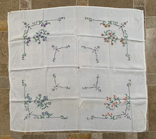 Vintage embroidered tablecloth - vintage,