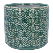 Green Plant Pot, 1x Geometric